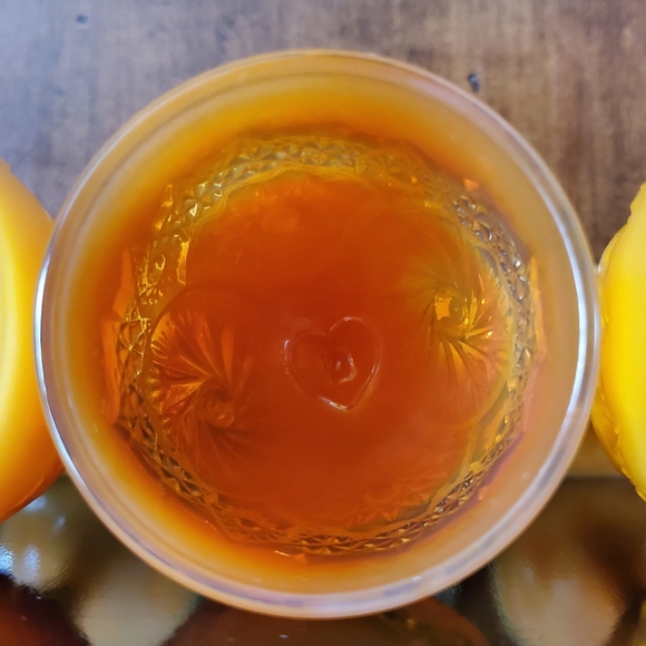 (4) Vntg "Buzz Saw" Glowing Orange Selenium Goblets by both Degenhart & Boyd - Picture 12 of 16